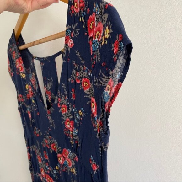 Abercrombie & Fitch Navy Floral Mini Dress with Back Cutout - Picture 5 of 9